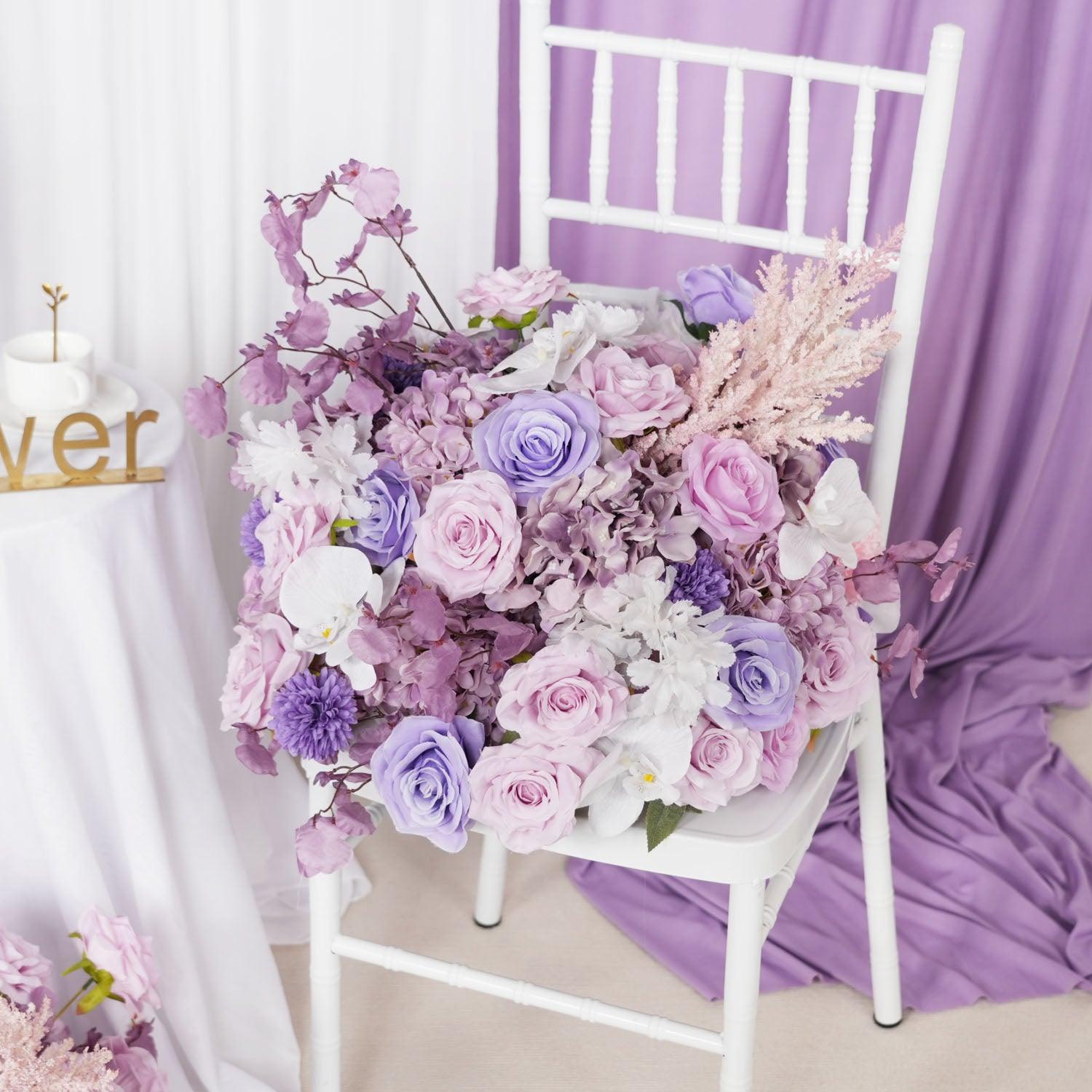 Artificial 5D Luxury Purple White Rose Butterfly Orchid Floor Row 5 picture