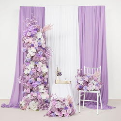 Artificial 5D Luxury Purple White Rose Butterfly Orchid Floor Row Main picture