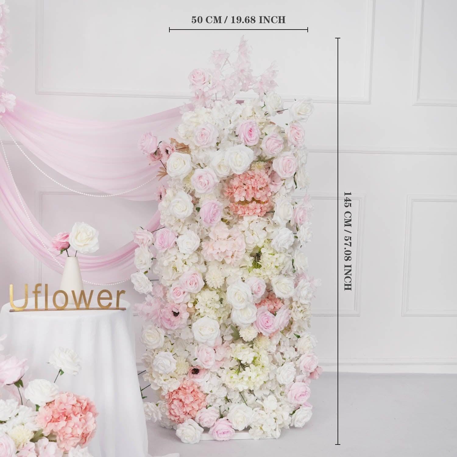 Artificial 5D Luxury White Pink Rose Floor Row 12 picture