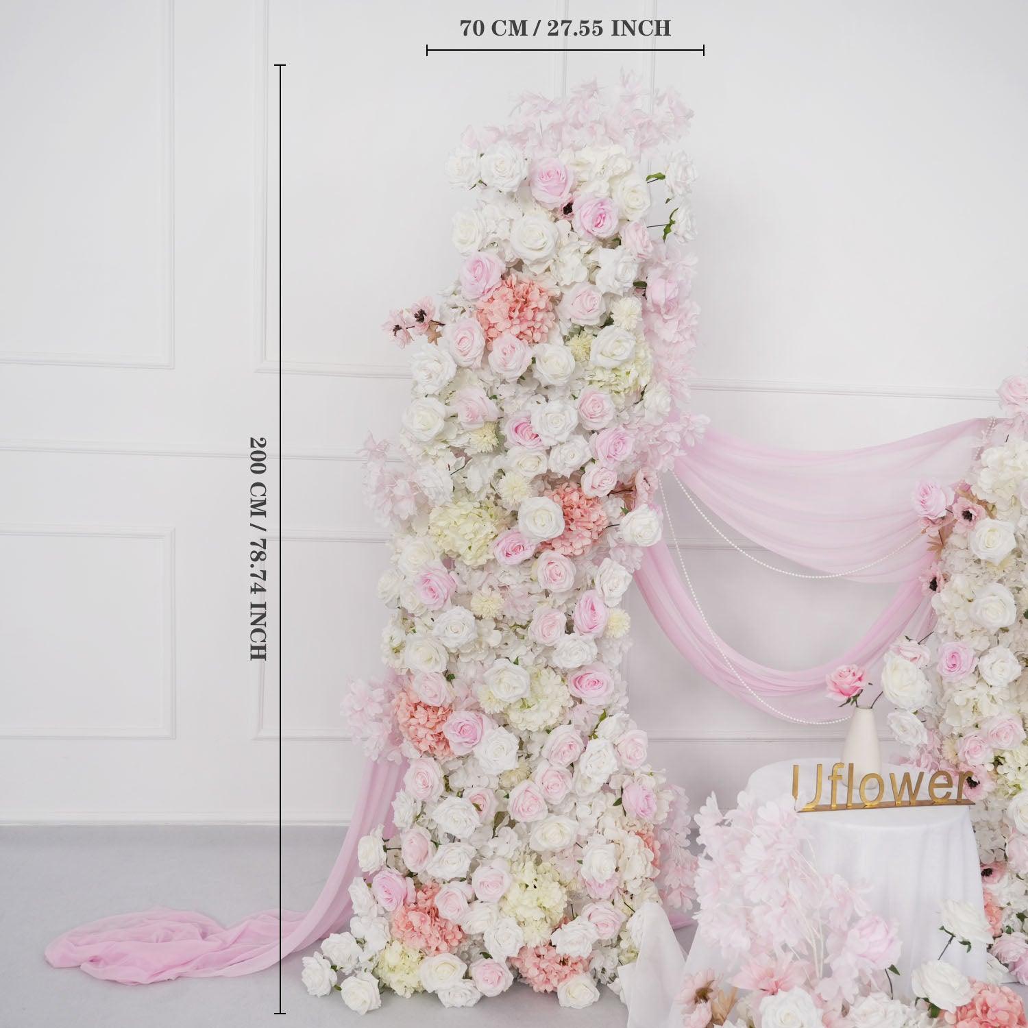 Artificial 5D Luxury White Pink Rose Floor Row 13 picture