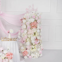 Artificial 5D Luxury White Pink Rose Floor Row 3 picture