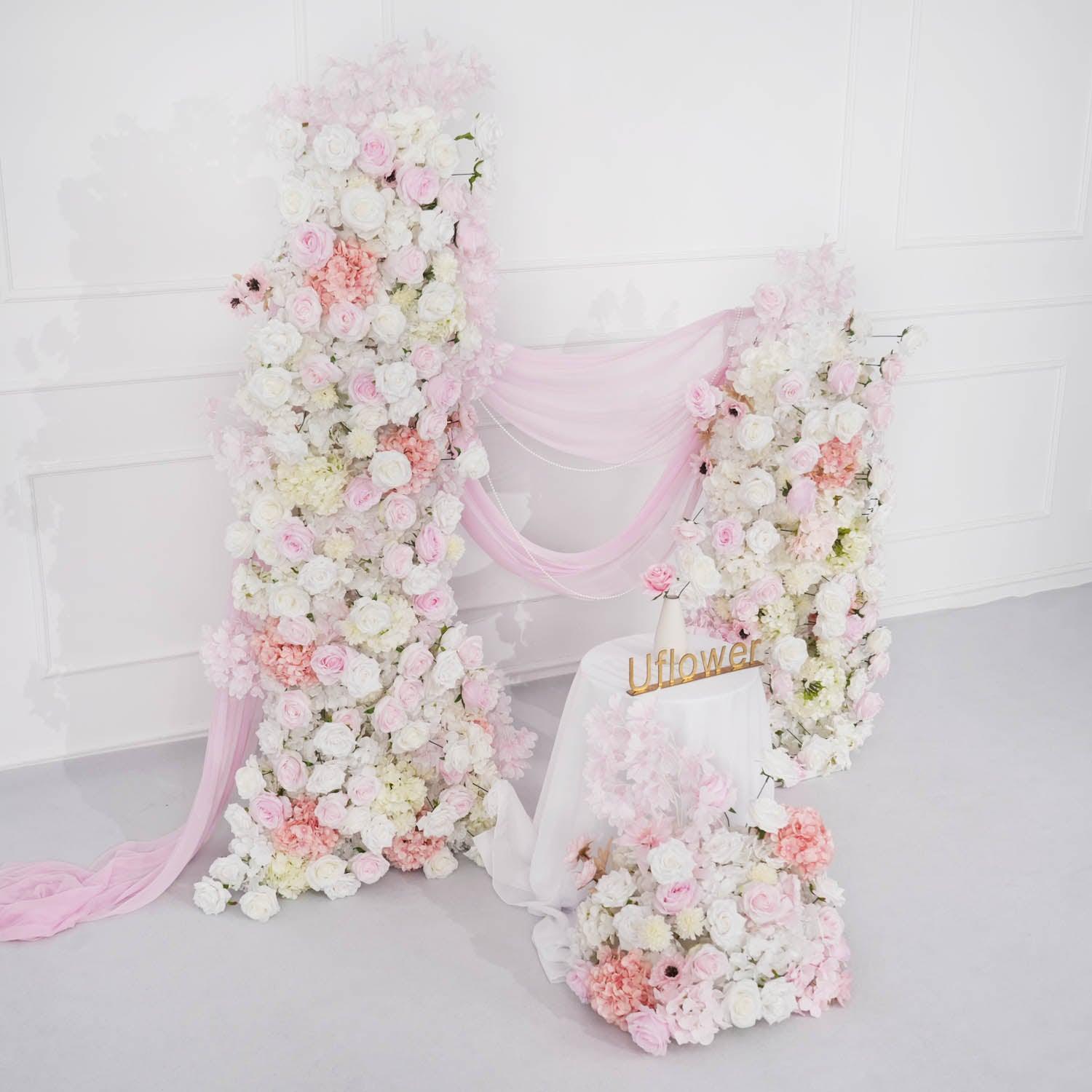 Artificial 5D Luxury White Pink Rose Floor Row 5 picture