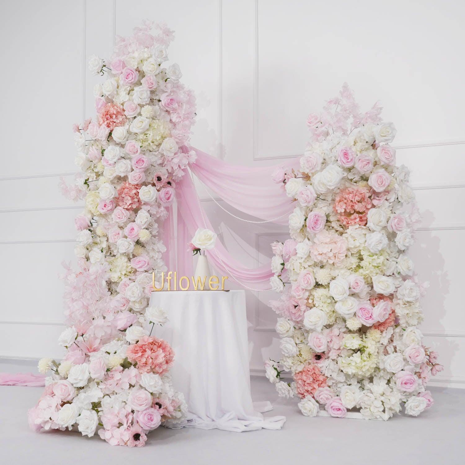 Artificial 5D Luxury White Pink Rose Floor Row 6 picture