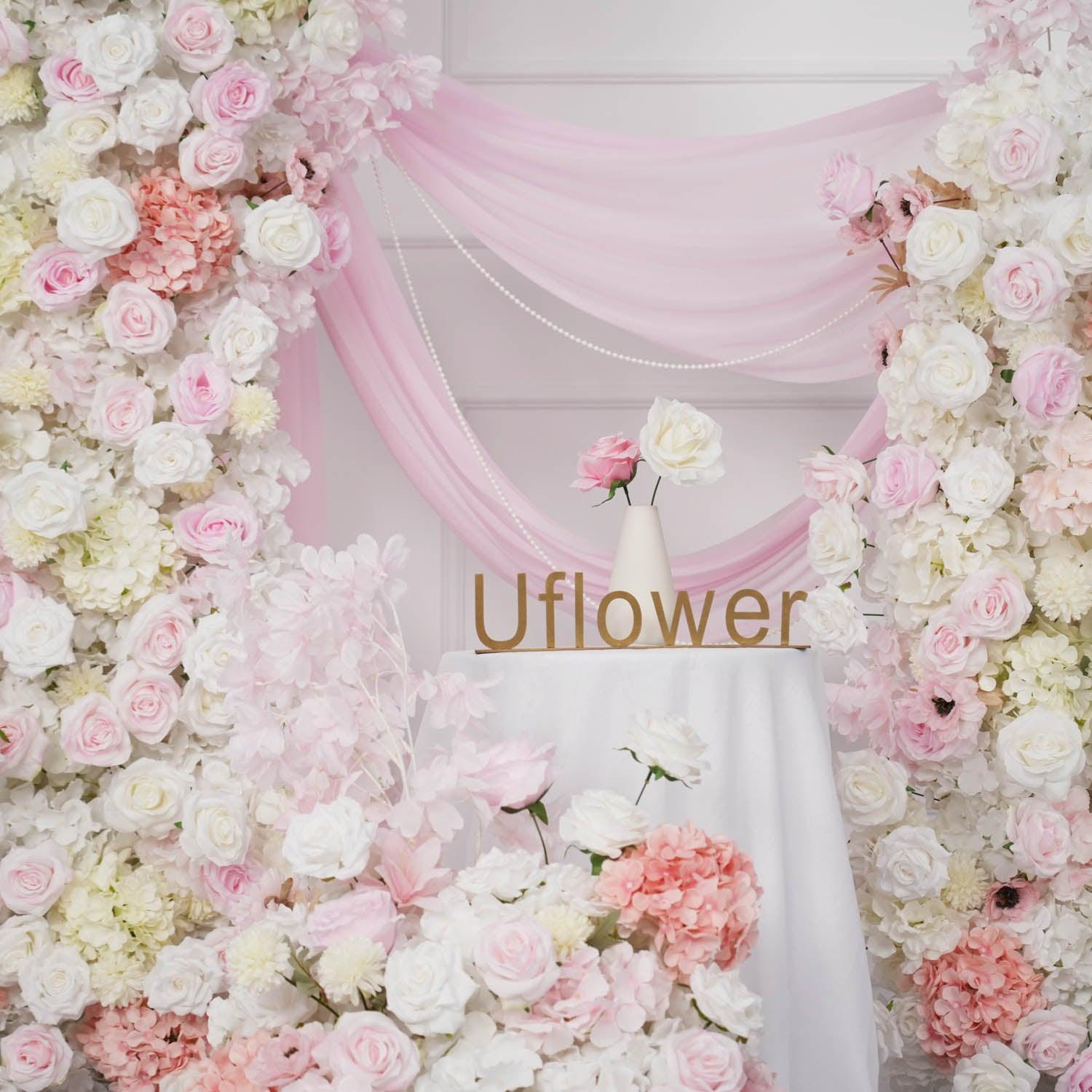 Artificial 5D Luxury White Pink Rose Floor Row 7 picture