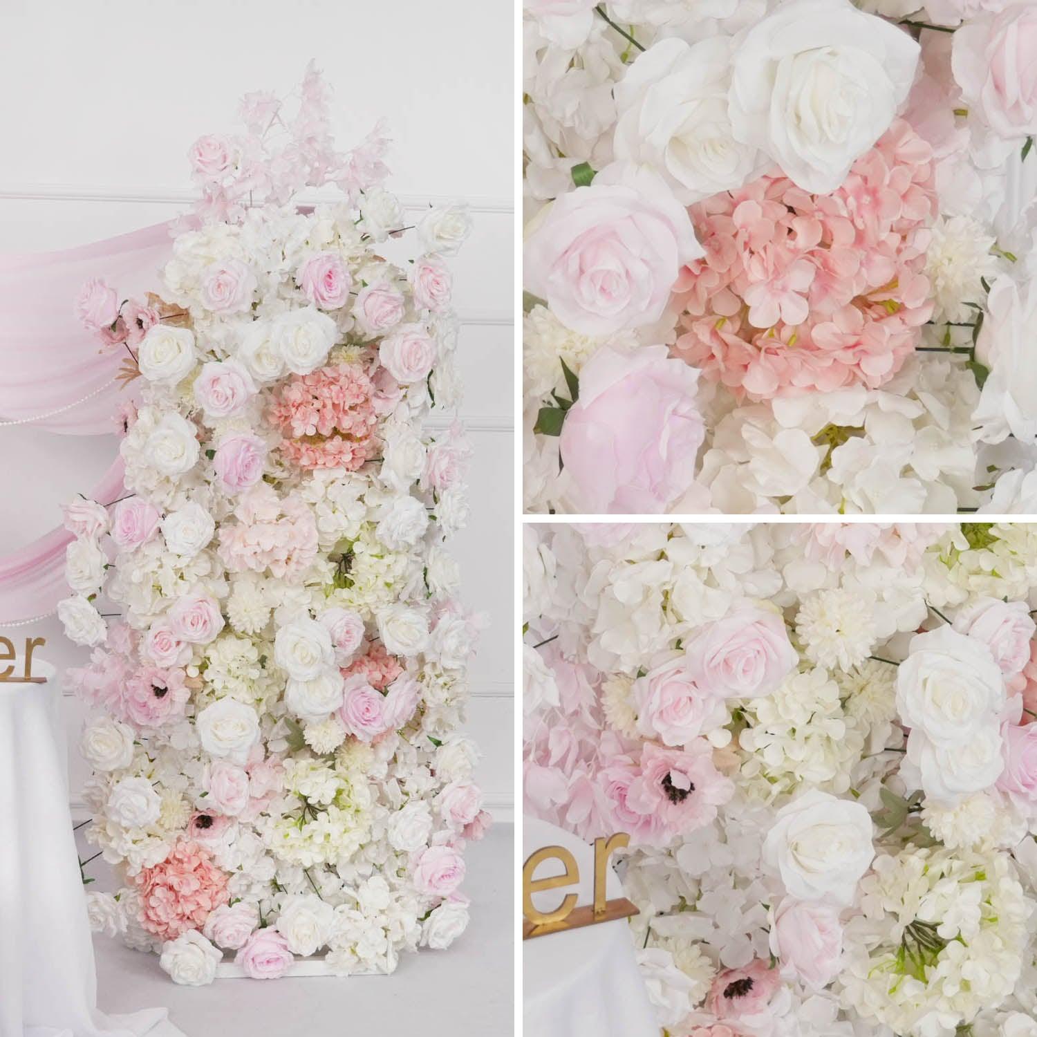 Artificial 5D Luxury White Pink Rose Floor Row 9 picture