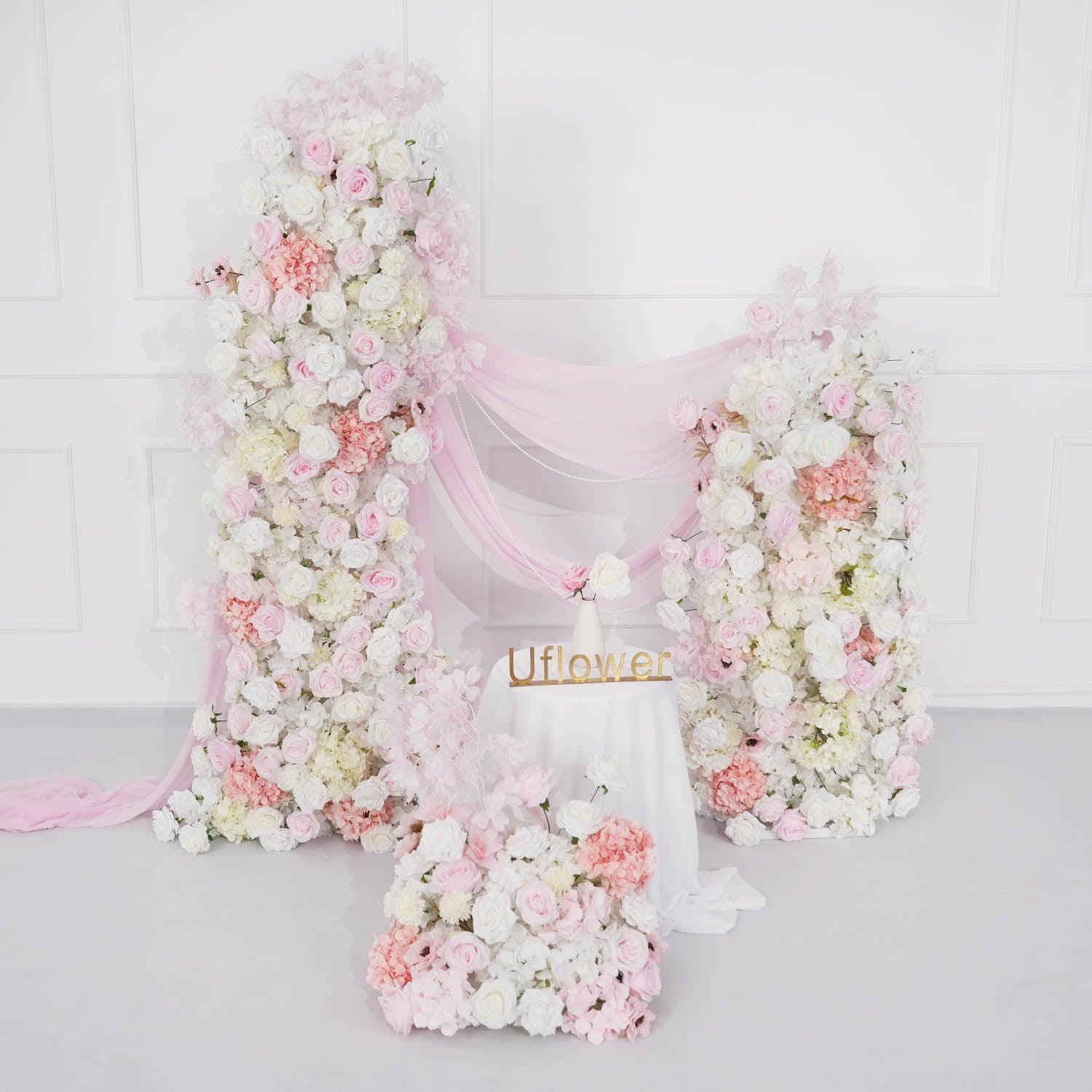 Artificial 5D Luxury White Pink Rose Floor Row Main picture