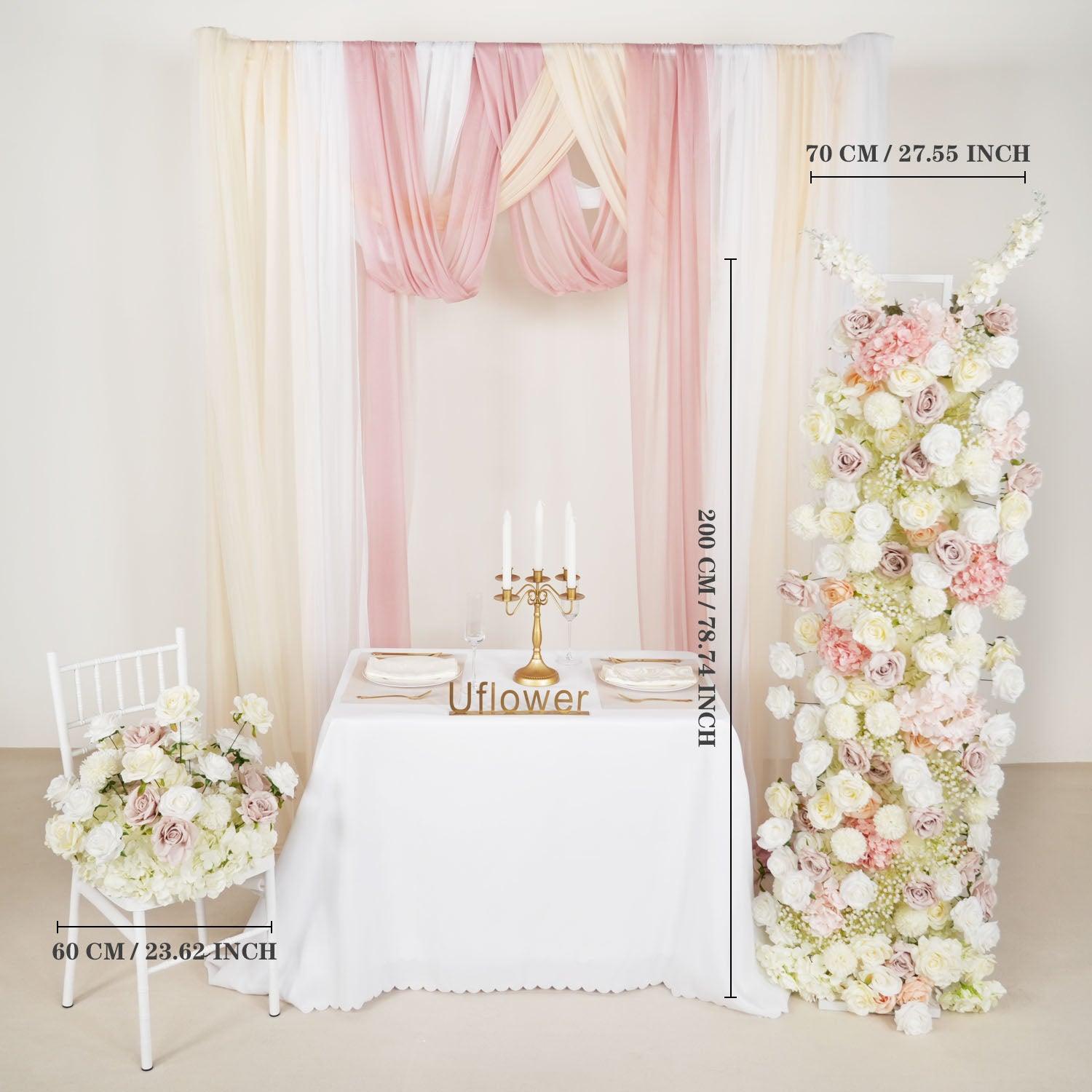 Artificial 5D Luxury White Rose Flower Floor Row Wedding Wedding Party 10 picture