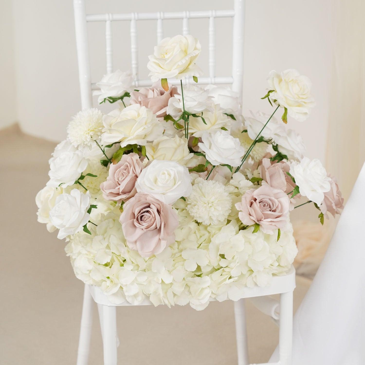 Artificial 5D Luxury White Rose Flower Floor Row Wedding Wedding Party 2 picture