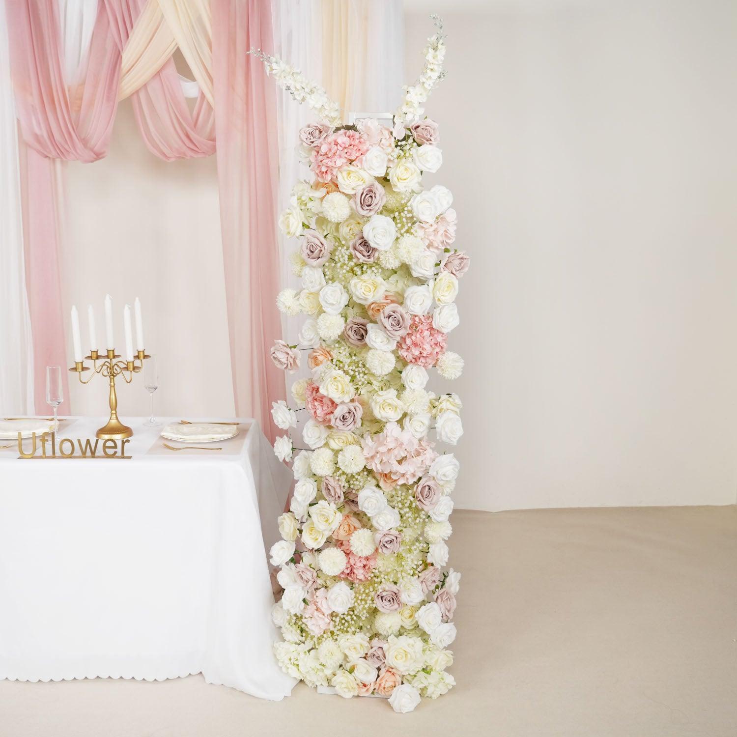 Artificial 5D Luxury White Rose Flower Floor Row Wedding Wedding Party 3 picture