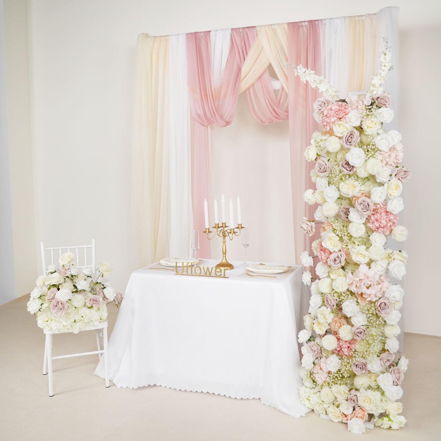 Artificial 5D Luxury White Rose Flower Floor Row Wedding Wedding Party 5 picture