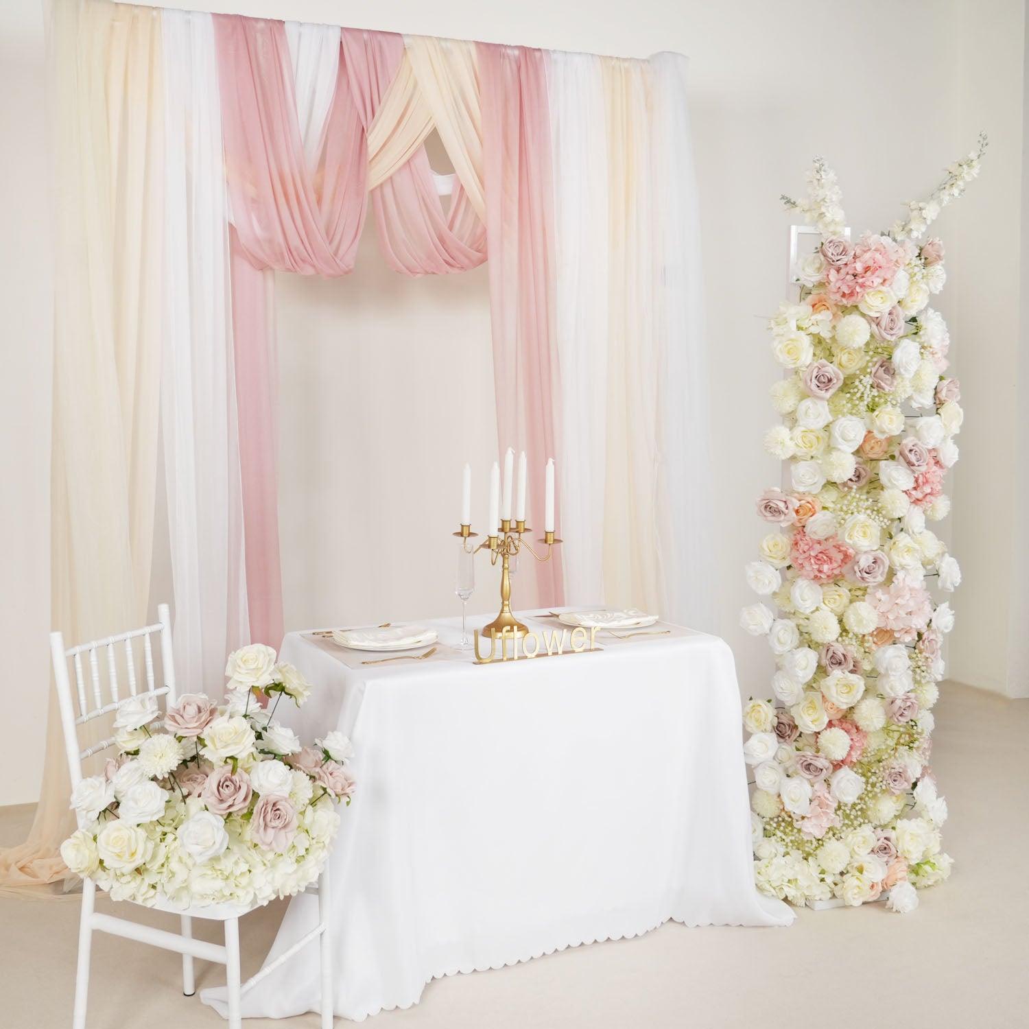 Artificial 5D Luxury White Rose Flower Floor Row Wedding Wedding Party 6 picture