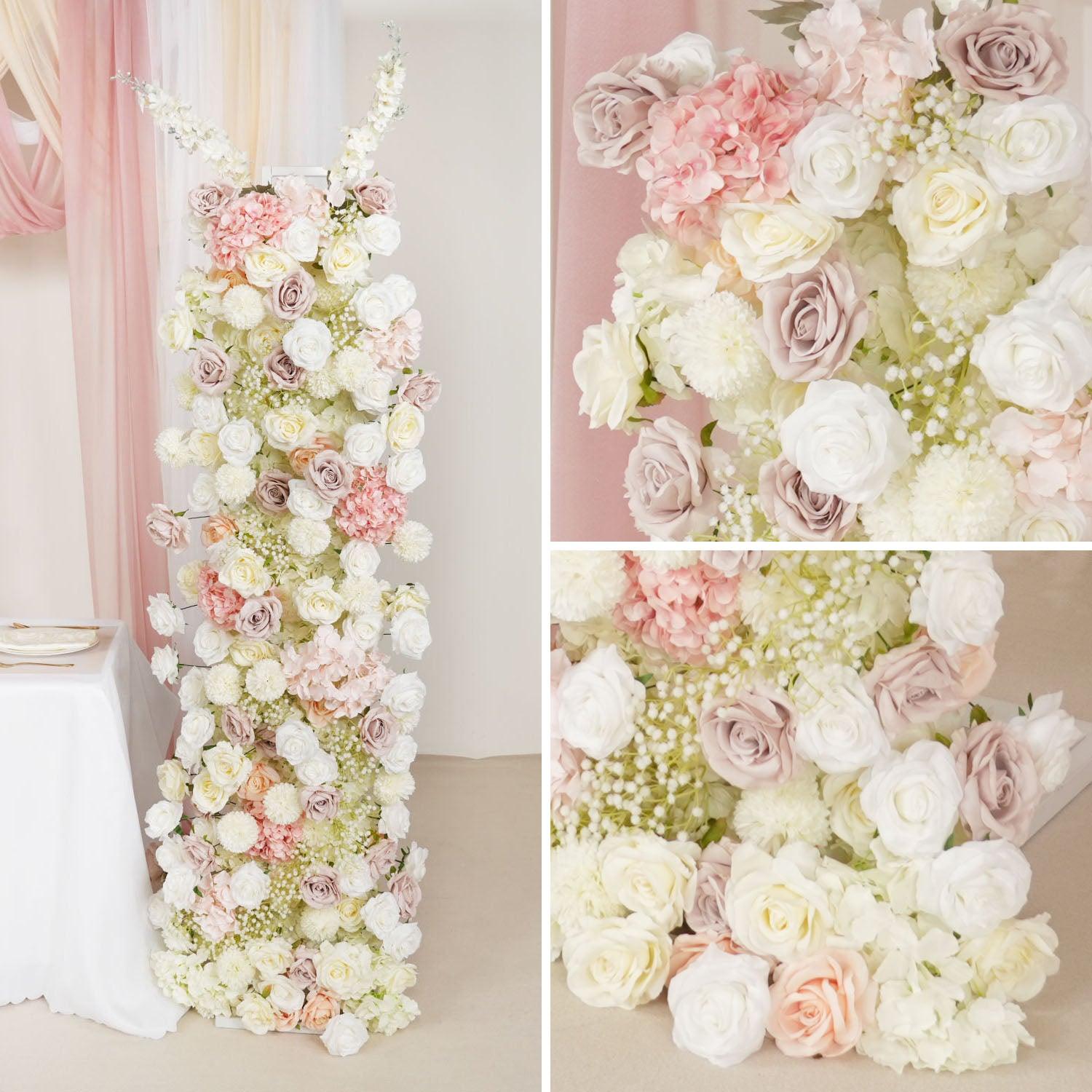 Artificial 5D Luxury White Rose Flower Floor Row Wedding Wedding Party 7 picture