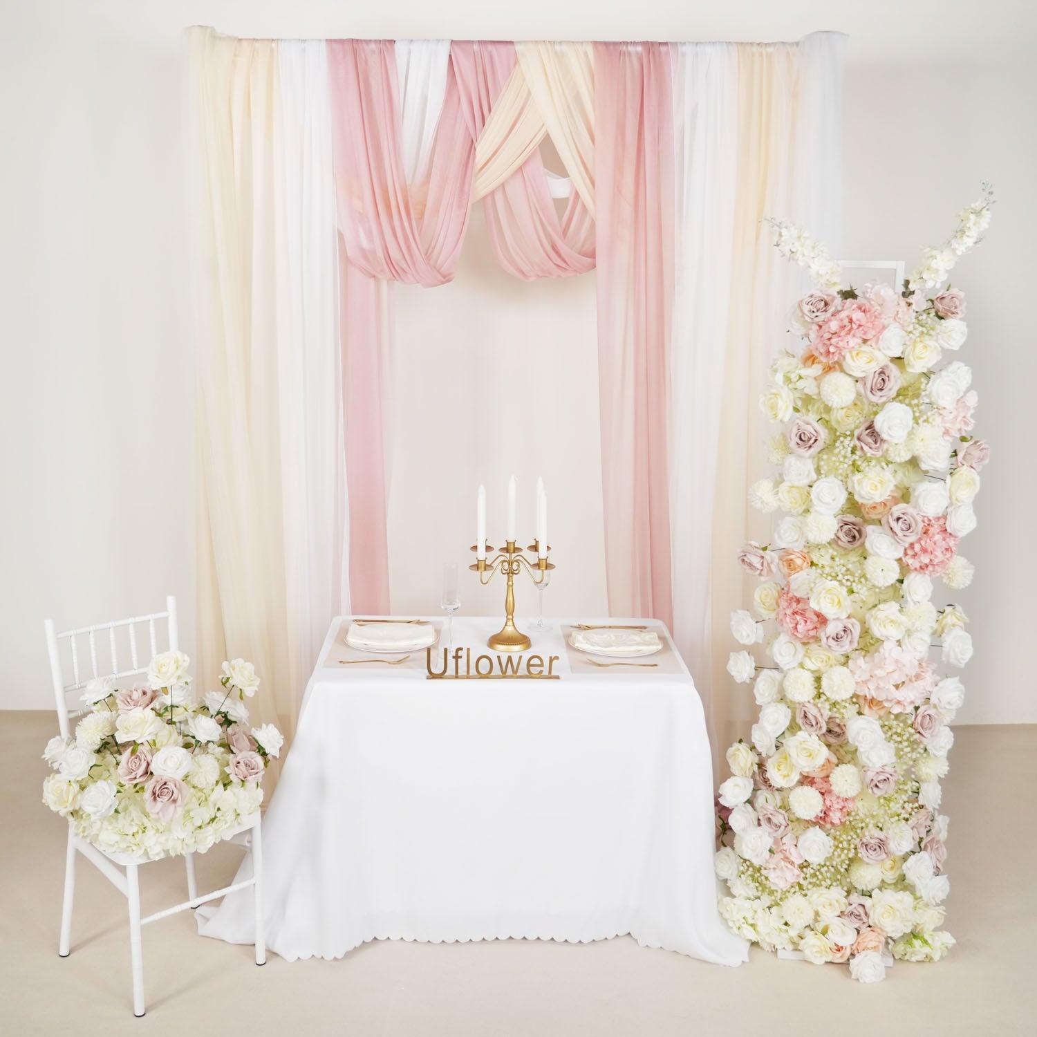 Artificial 5D Luxury White Rose Flower Floor Row Wedding Wedding Party Main picture