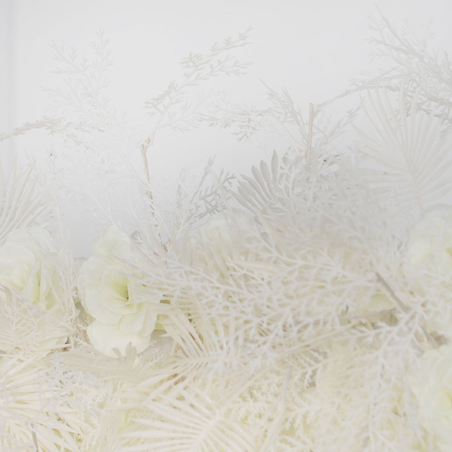 Artificial 5D White Fabric Rolling Up Curtain Feather Flower Wall Picture 8