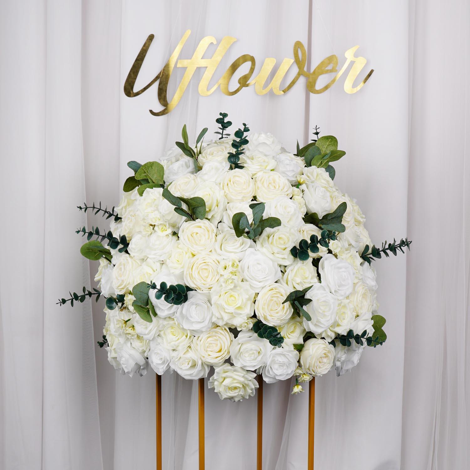 Artificial 70CM White Rose Eucalyptus Luxury Flower Ball 4 picture