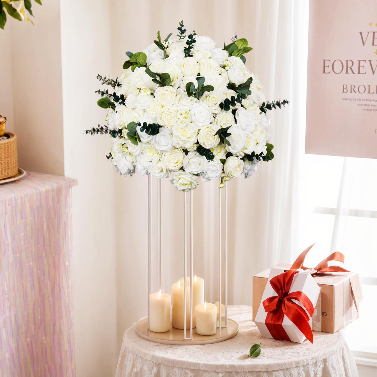 Artificial 70CM White Rose Eucalyptus Luxury Flower Ball 5 picture