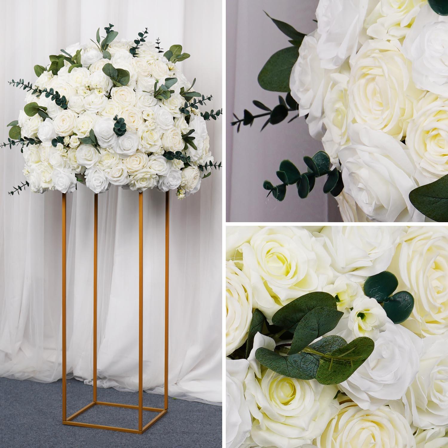 Artificial 70CM White Rose Eucalyptus Luxury Flower Ball 6 picture