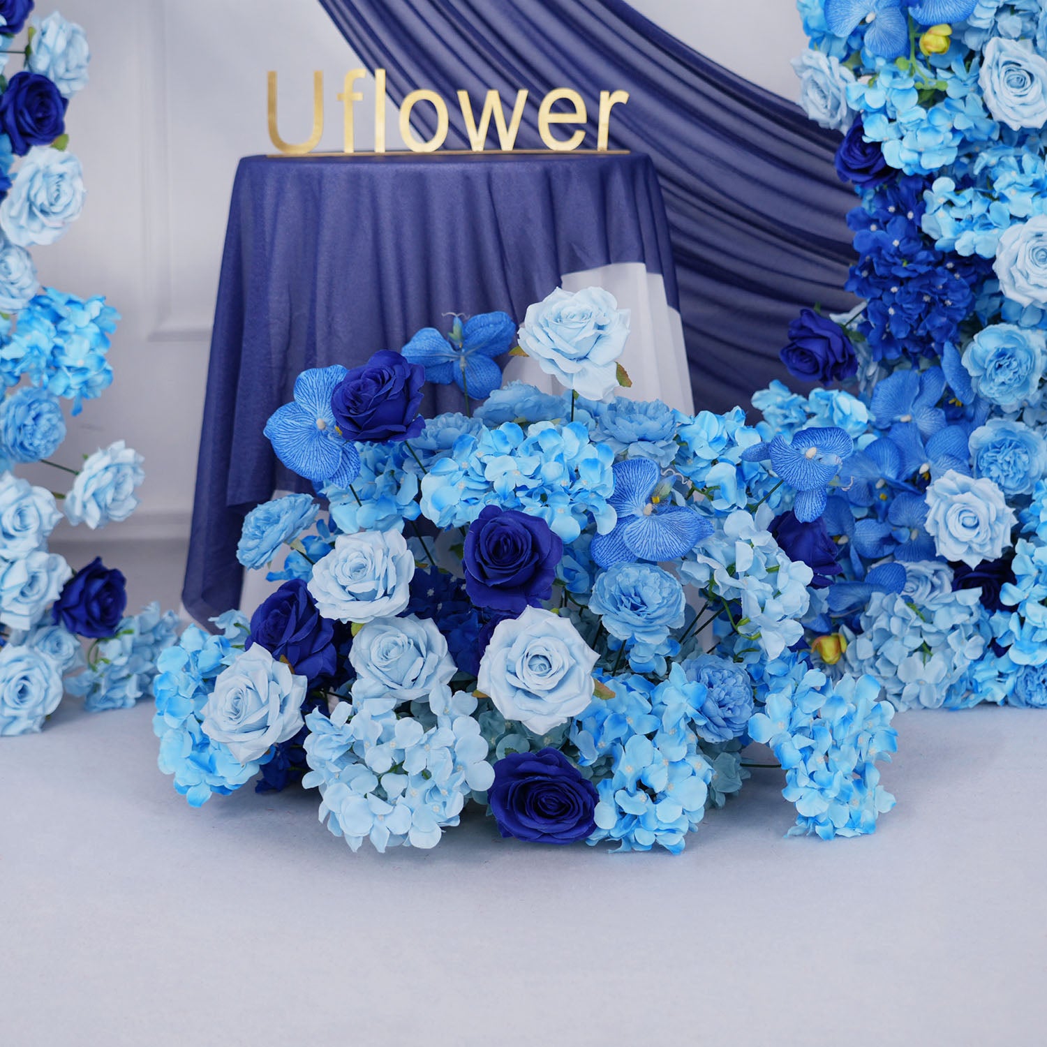 Artificial Blue Rose Flower Row Wedding Decor Set picture 10