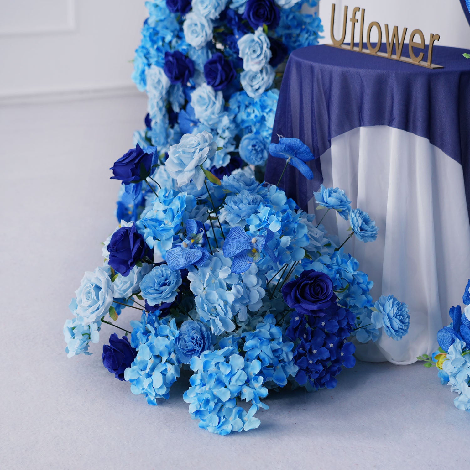 Artificial Blue Rose Flower Row Wedding Decor Set picture 13
