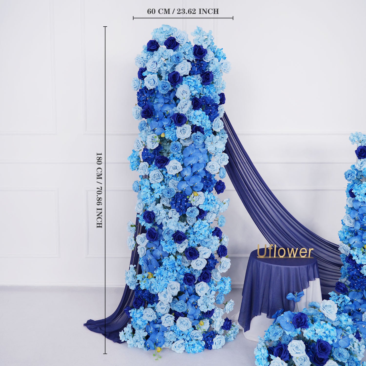 Artificial Blue Rose Flower Row Wedding Decor Set picture 15