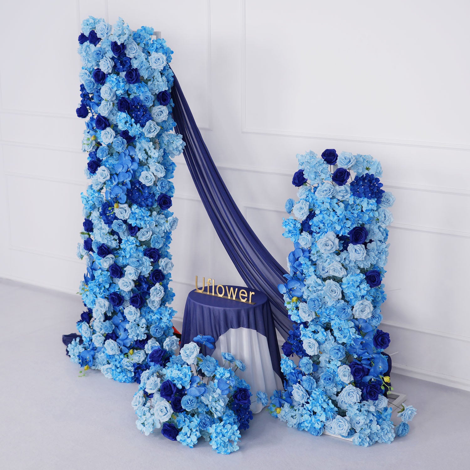Artificial Blue Rose Flower Row Wedding Decor Set picture 3