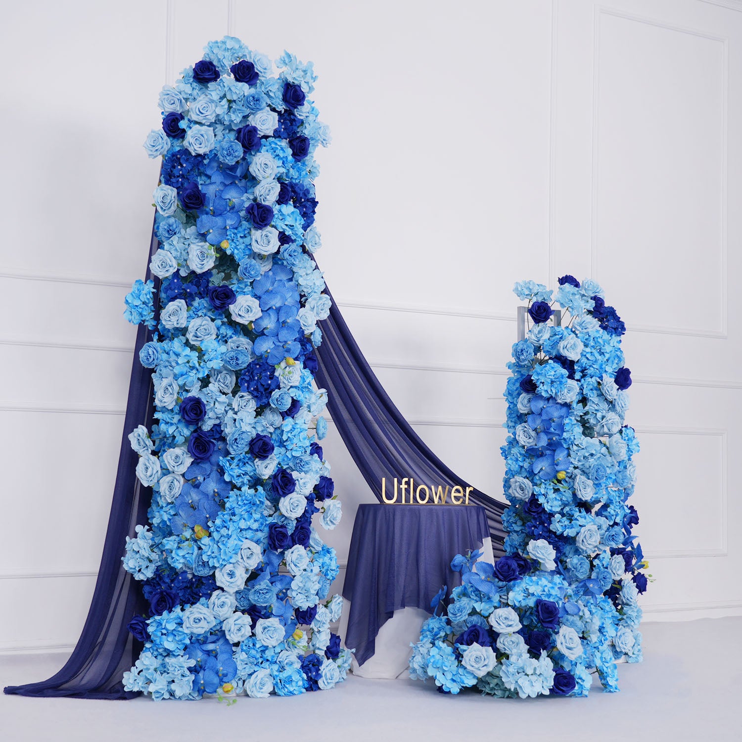 Artificial Blue Rose Flower Row Wedding Decor Set picture 5