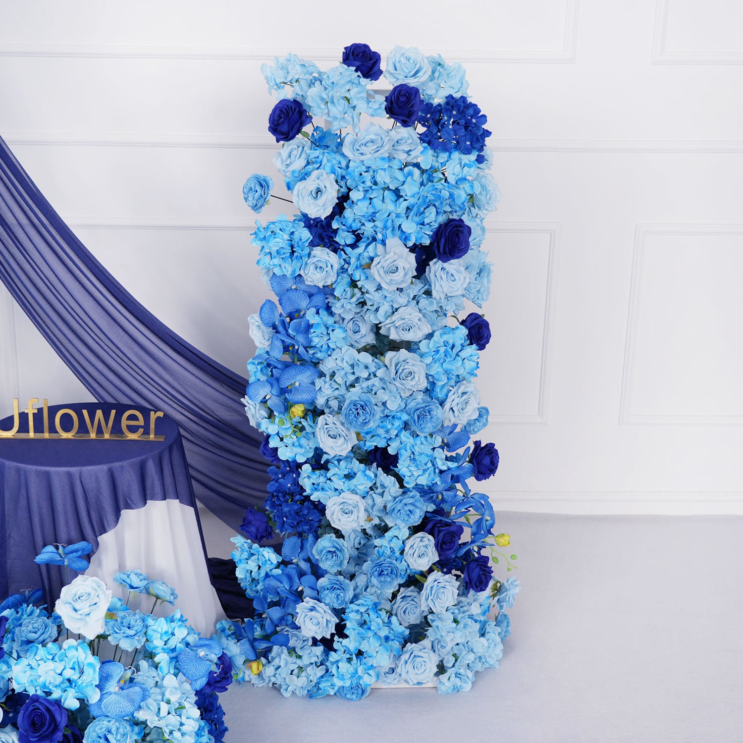 Artificial Blue Rose Flower Row Wedding Decor Set picture 6