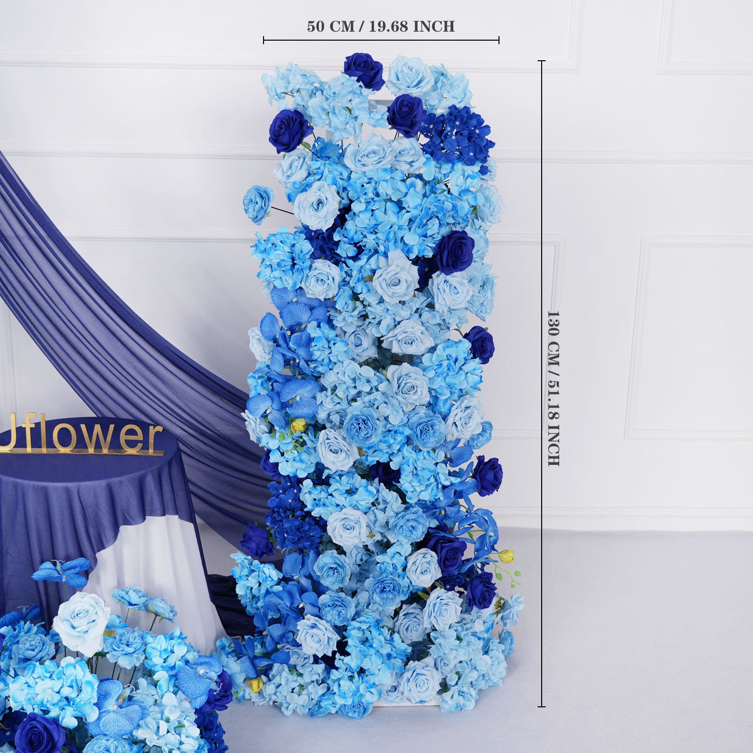 Artificial Blue Rose Flower Row Wedding Decor Set picture 7