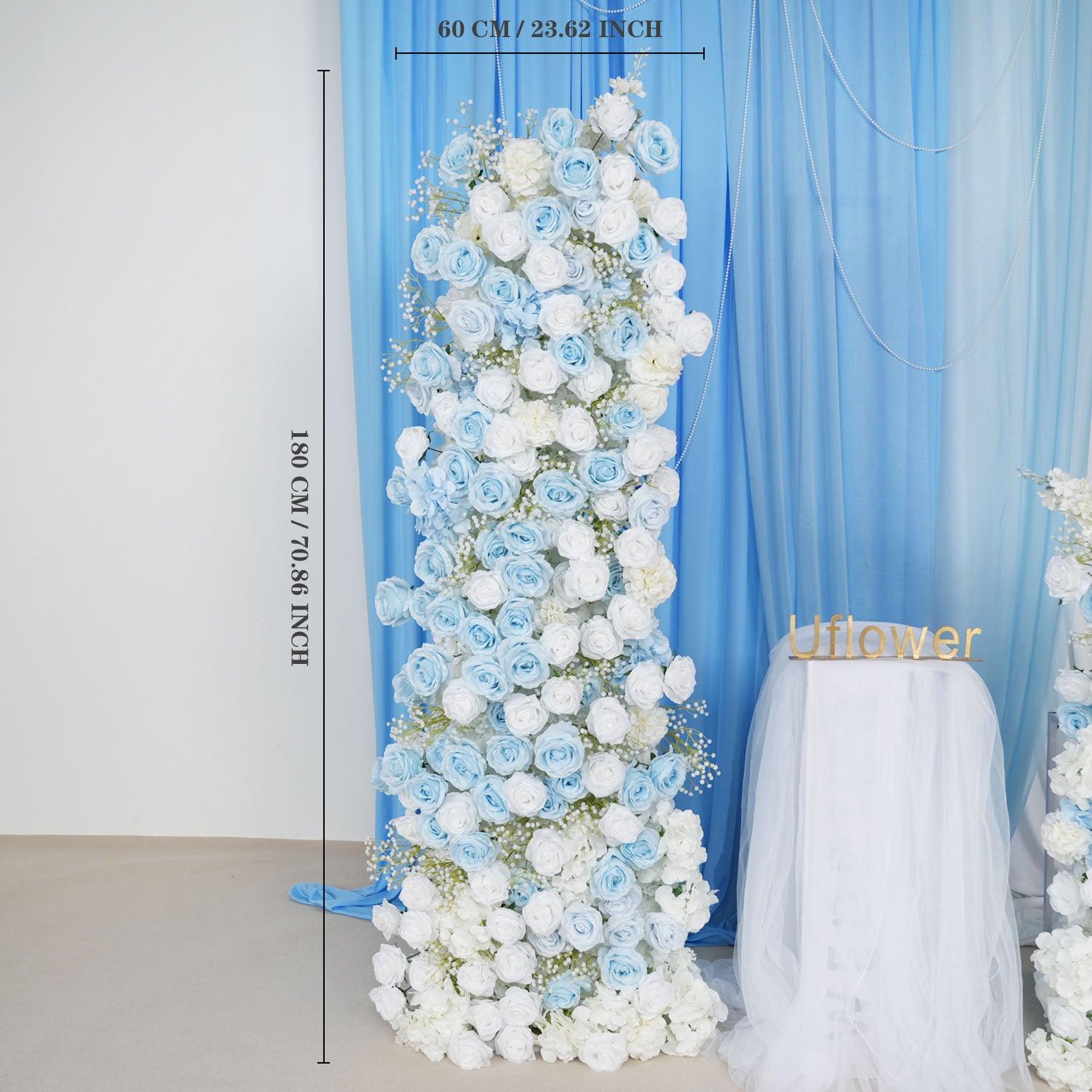 Artificial Blue White Roses Flower Arch Floor Decorate 10 picture