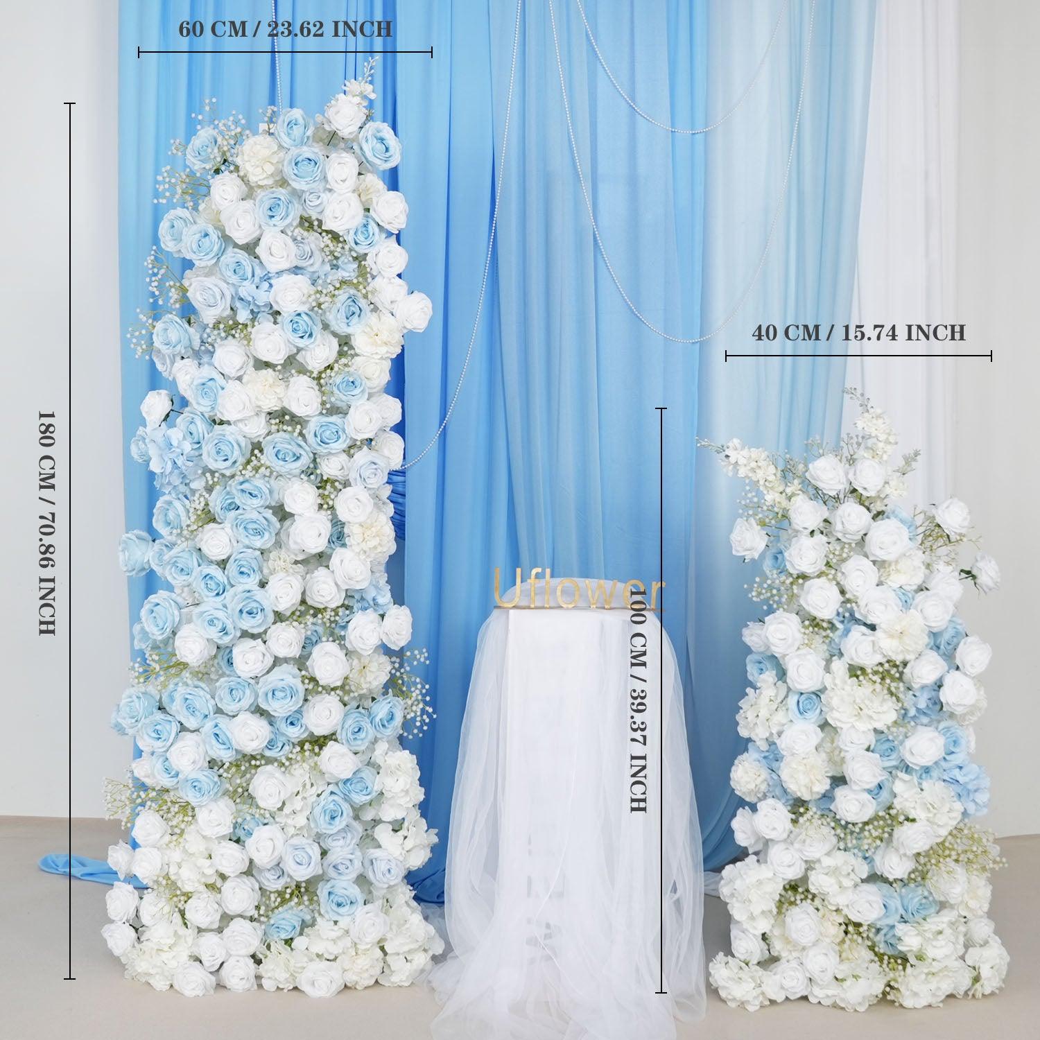 Artificial Blue White Roses Flower Arch Floor Decorate 11 picture