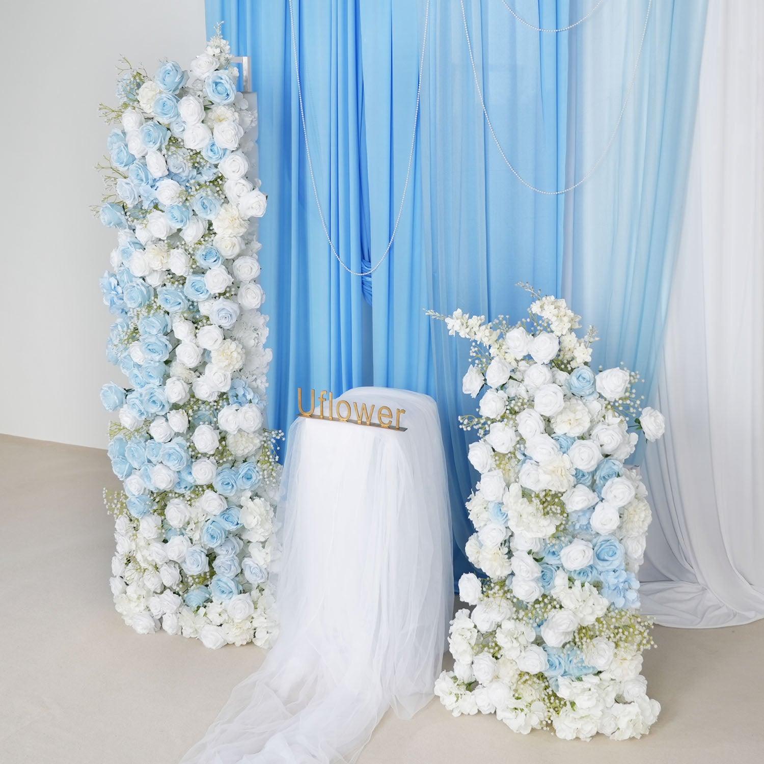 Artificial Blue White Roses Flower Arch Floor Decorate 3 picture
