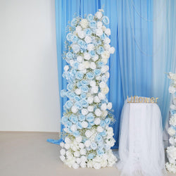 Artificial Blue White Roses Flower Arch Floor Decorate 4 picture