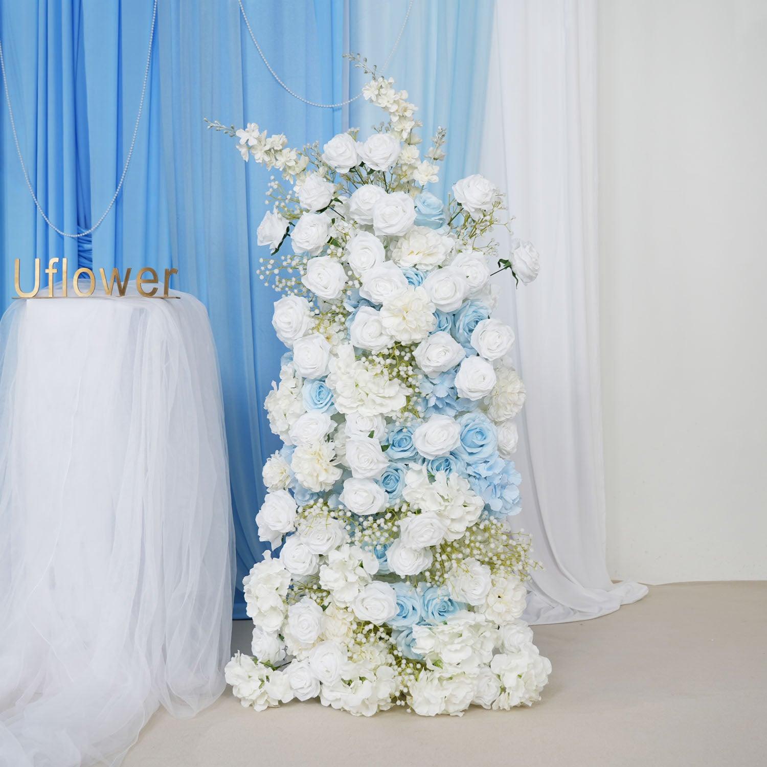Artificial Blue White Roses Flower Arch Floor Decorate 5 picture