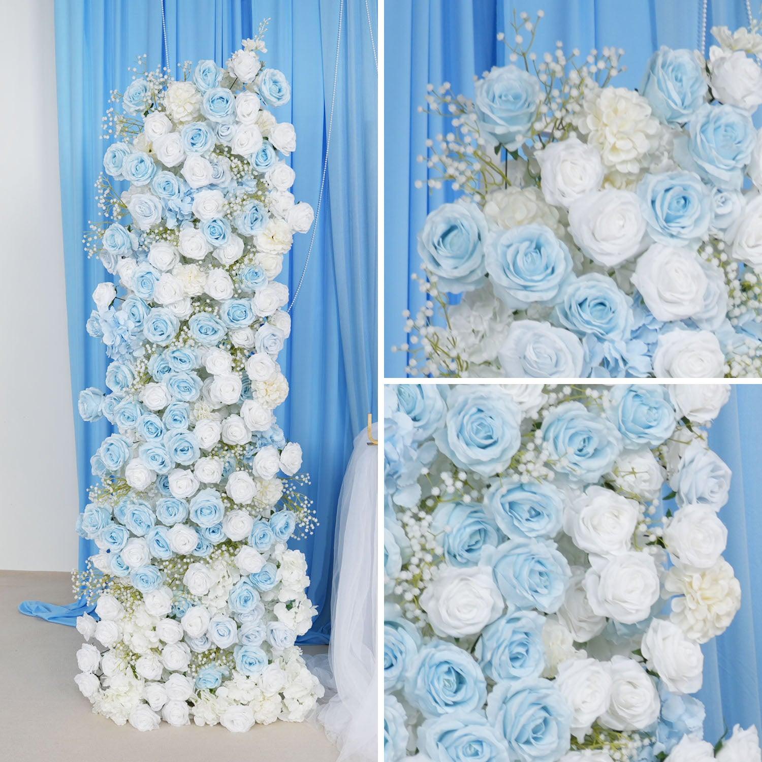 Artificial Blue White Roses Flower Arch Floor Decorate 6 picture
