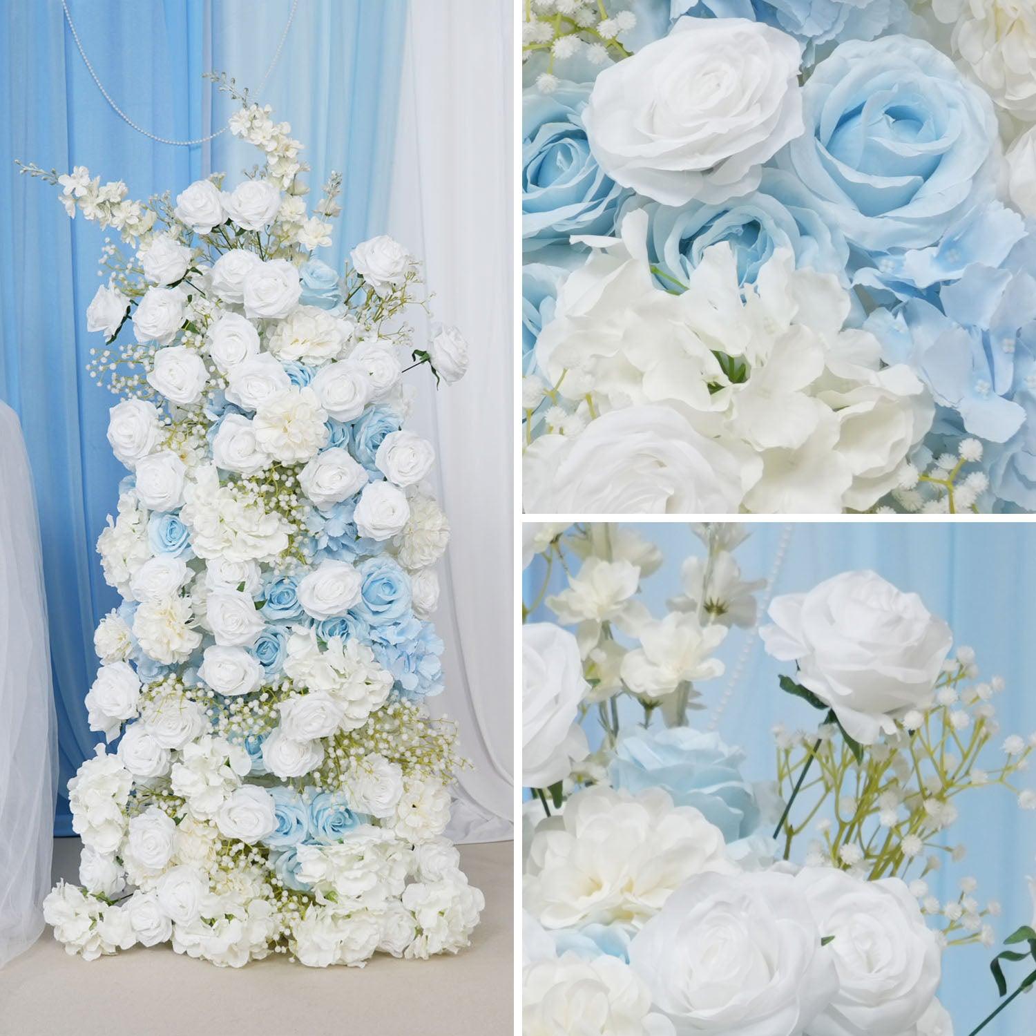 Artificial Blue White Roses Flower Arch Floor Decorate 7 picture
