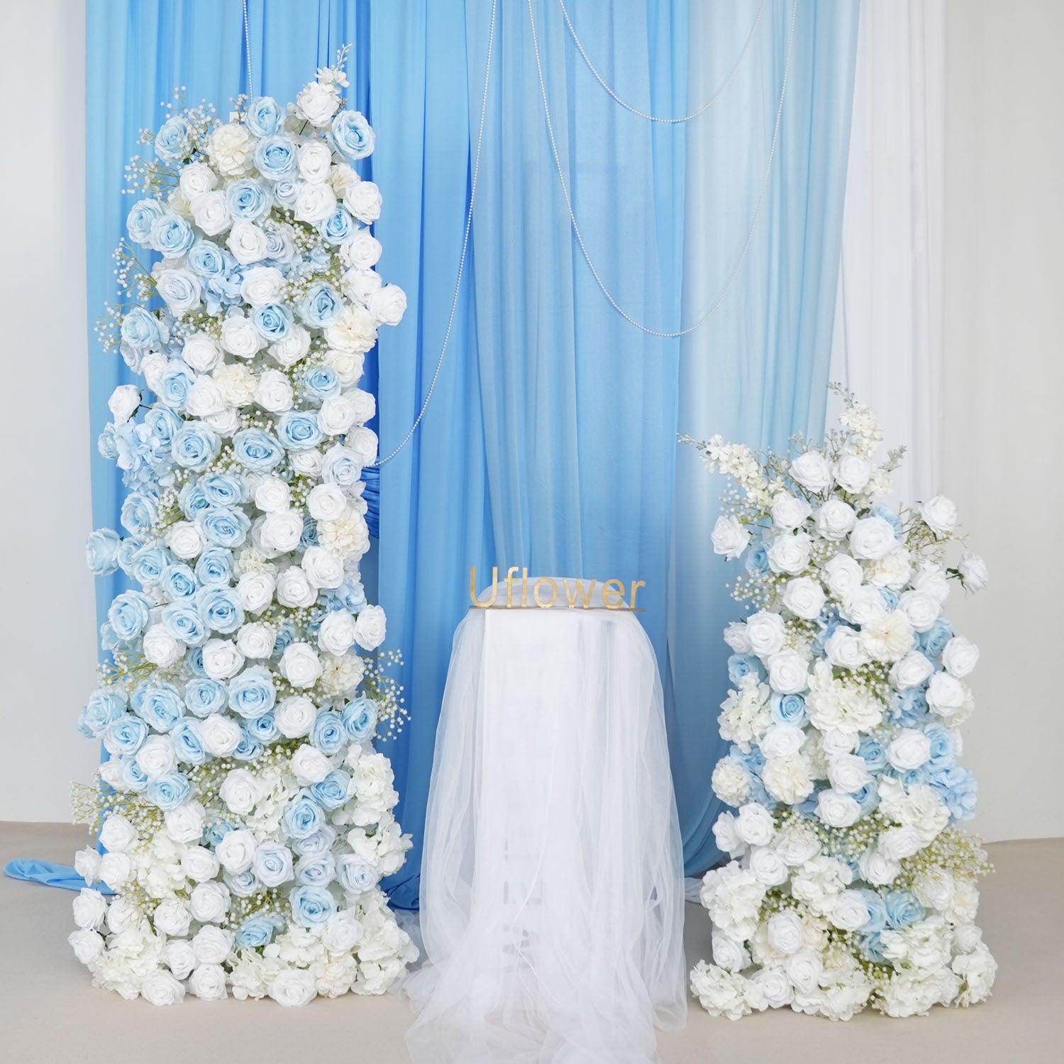Artificial Blue White Roses Flower Arch Floor Decorate Main picture