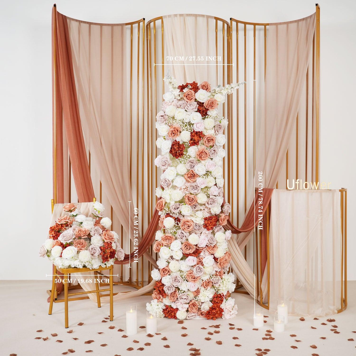 Artificial Brown Curry Rose Flower Arch Floor Flower Arrangement 1 picture