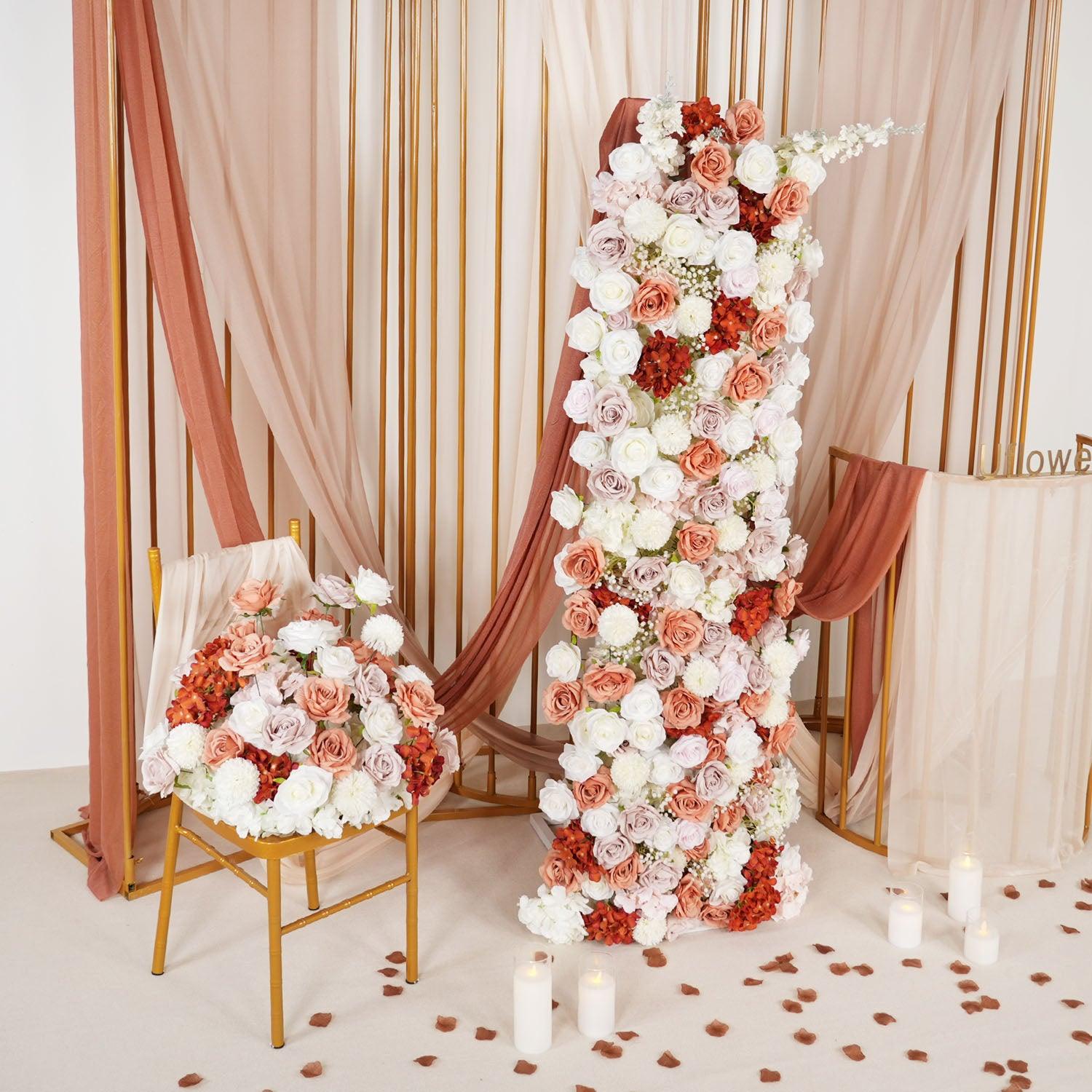 Artificial Brown Curry Rose Flower Arch Floor Flower Arrangement 2 picture