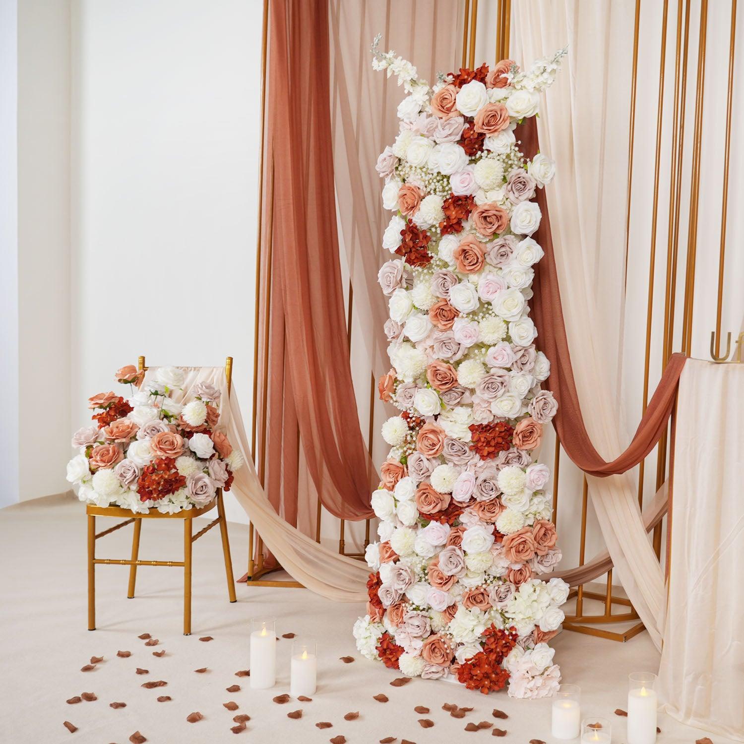 Artificial Brown Curry Rose Flower Arch Floor Flower Arrangement 3 picture