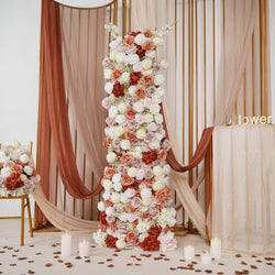 Artificial Brown Curry Rose Flower Arch Floor Flower Arrangement 4 picture