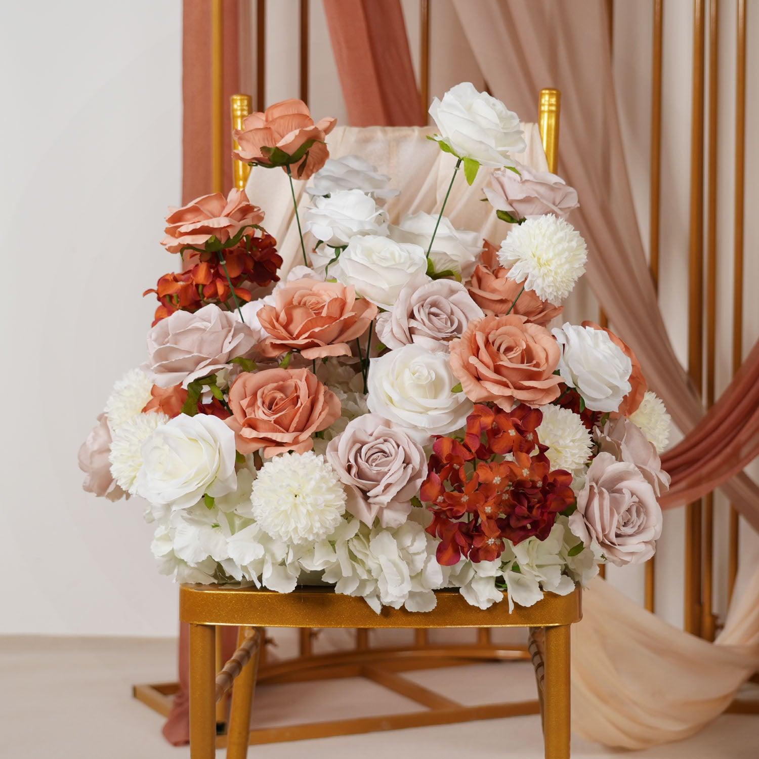 Artificial Brown Curry Rose Flower Arch Floor Flower Arrangement 5 picture