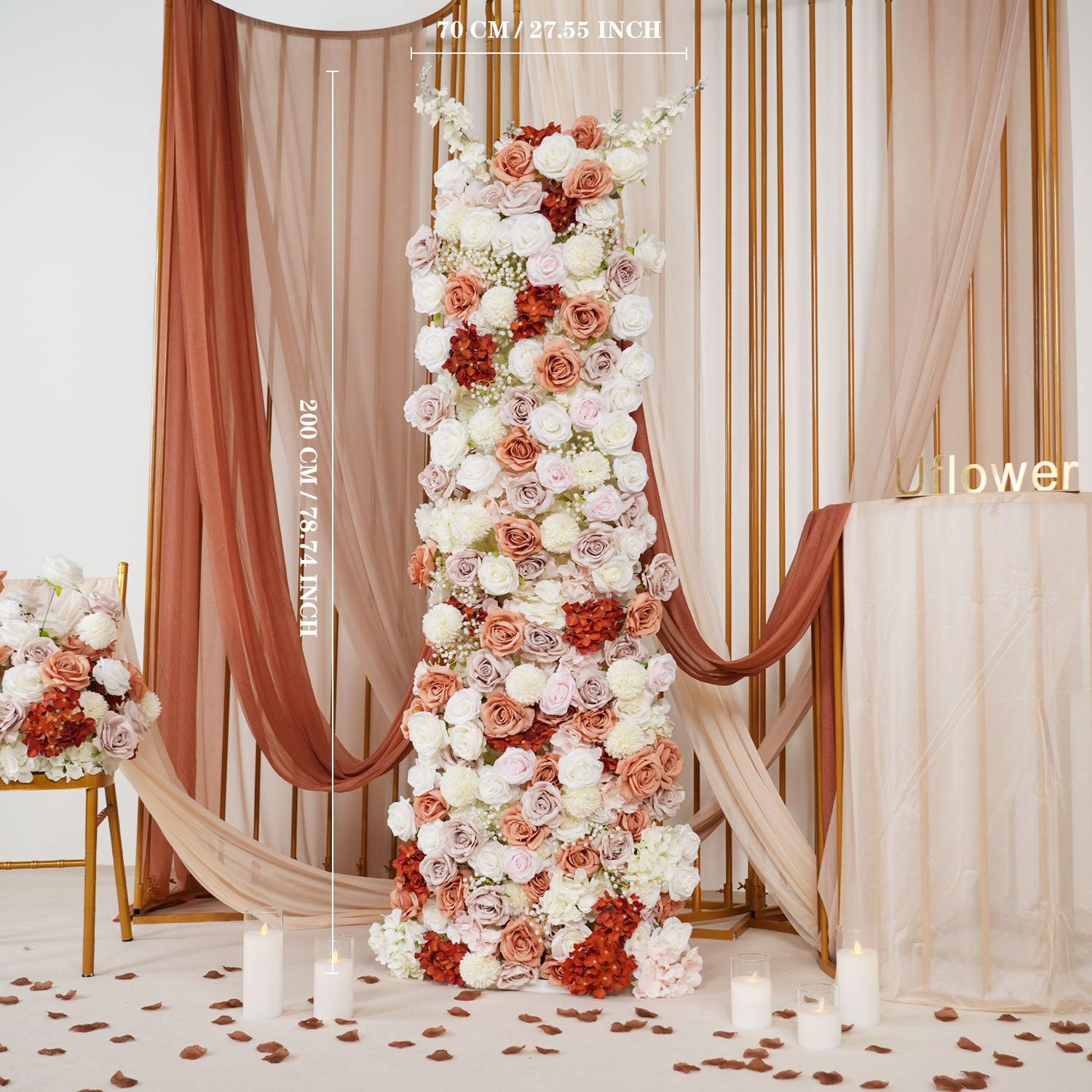 Artificial Brown Curry Rose Flower Arch Floor Flower Arrangement 8 picture