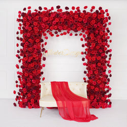 Artificial Flower Arch 5D Red Burgundy Roses Wedding Decor picture 1