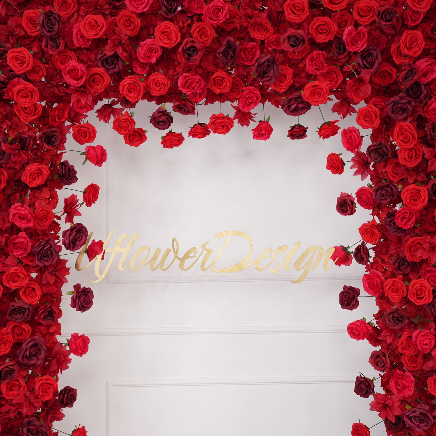 Artificial Flower Arch 5D Red Burgundy Roses Wedding Decor picture 6