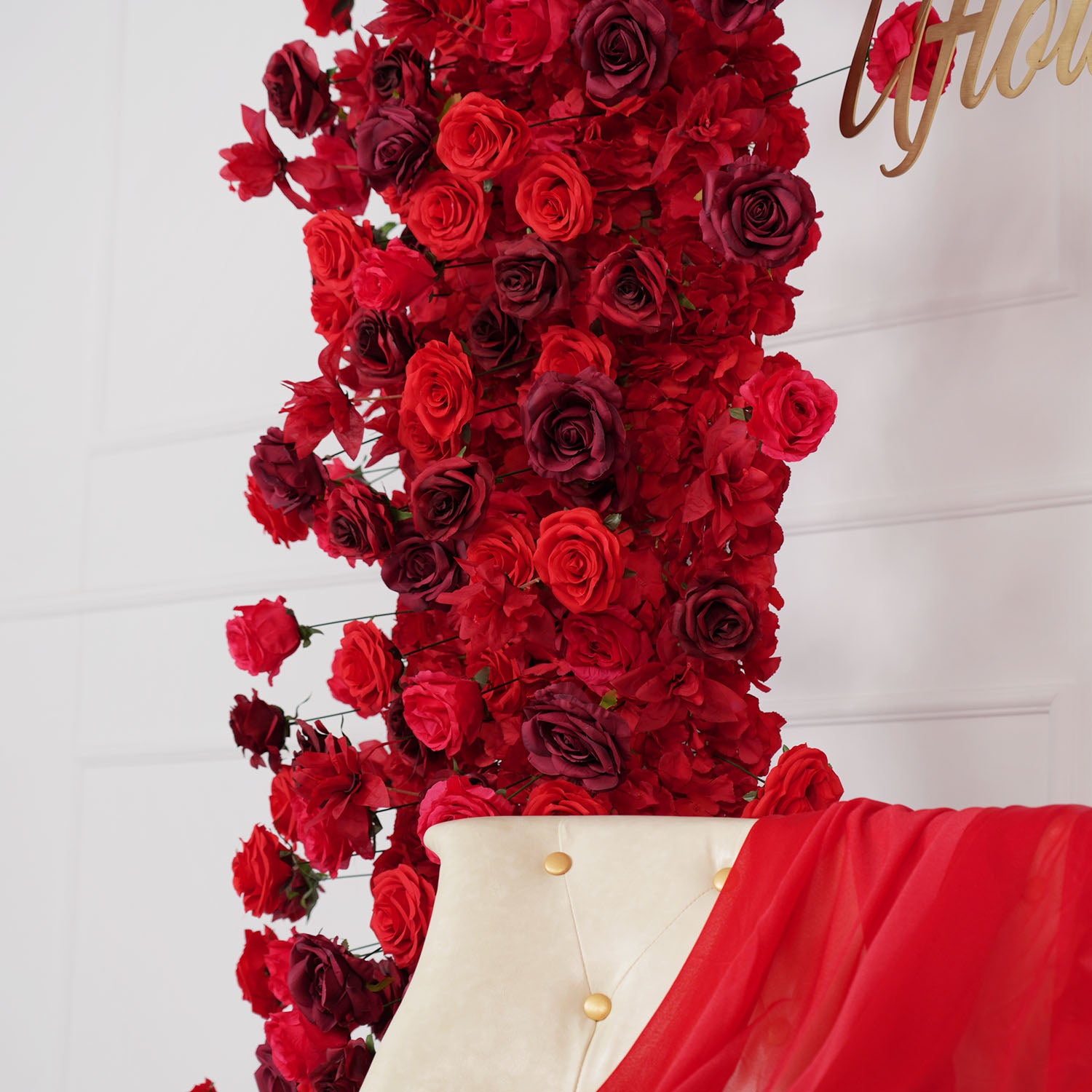 Artificial Flower Arch 5D Red Burgundy Roses Wedding Decor picture 8