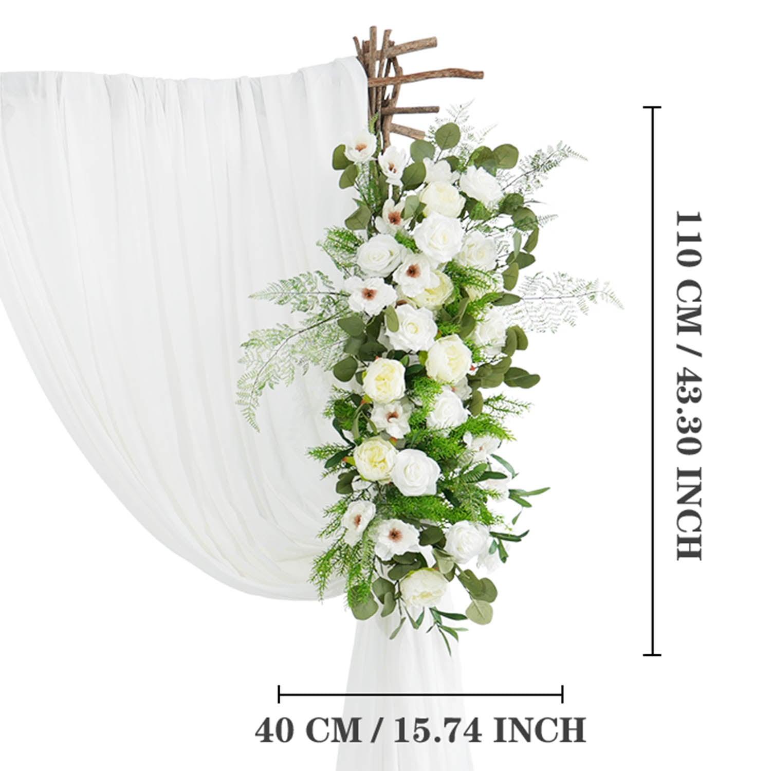 Artificial Green Leaf Eucalyptus White Rose Flower Arch 10 picture