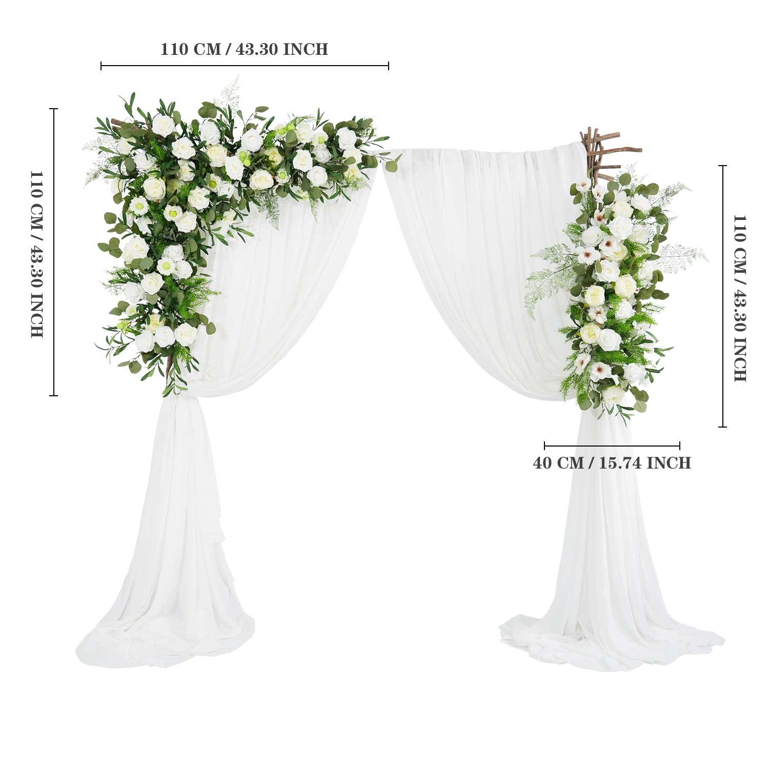 Artificial Green Leaf Eucalyptus White Rose Flower Arch 2 picture