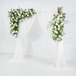Artificial Green Leaf Eucalyptus White Rose Flower Arch 5 picture
