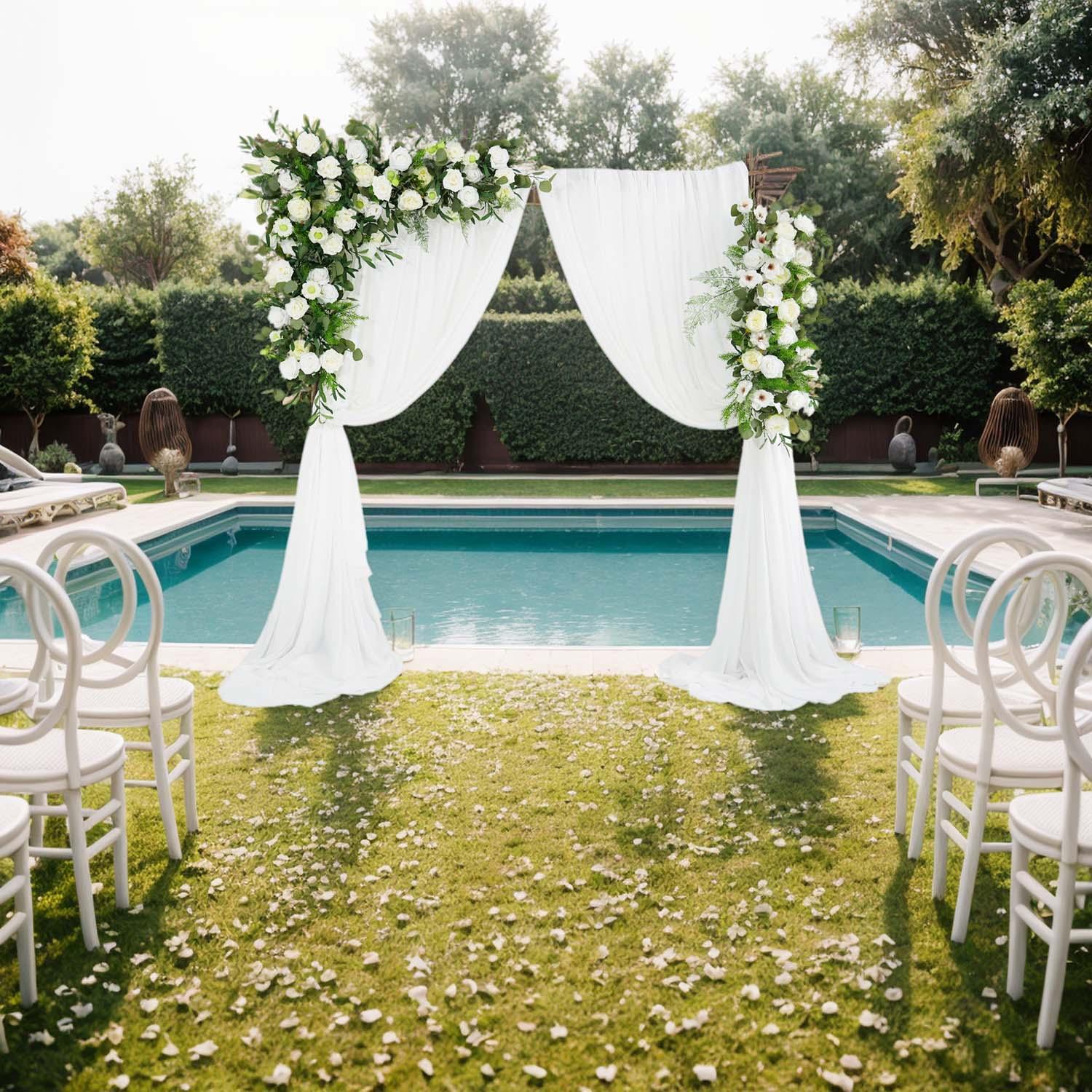 Artificial Green Leaf Eucalyptus White Rose Flower Arch 7 picture