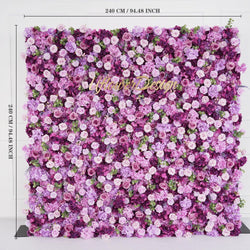 Artificial Luxury 5D Purple Rose Hydrangea Mixed Flower Wall 8 picture